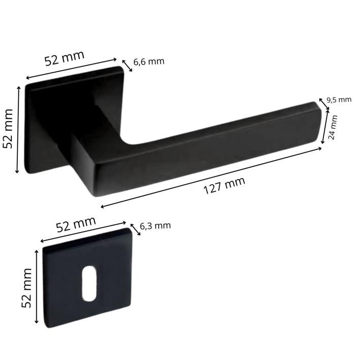 Poignée De Porte Sur Rosace En Laiton Noir COLOURS Modèle CL 04 - 21 - Lot Neuf