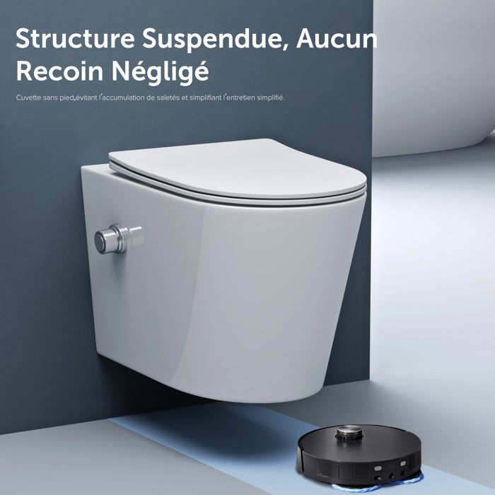 Sogood WC suspendu blanc cuvette céramique toilette avec fonction
