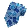 CRAVATE Homme - Cravate business jacquard fleurie style 3 - bleu YT™-0