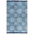 Style Industriel Loft - Tapis Kilim Coton 160 x 230 cm avec motif Bleu Tapis de salon Tapis de sol Contemporain 56474-0