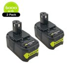 XNJTG LiBatter Batterie 2pcs P108 18V 6.0Ah packs de Batteries de Remplacement Lithium-ion 2 pièces compatible Ryobi One