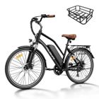 YOLOWAY Vélo électrique 26" 250W 36V 12.5Ah E-Bike -Shimano 7 vitesses, Batterie Amovible Suspension Réglable VTT Électrique , Noir