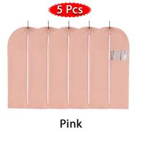 Housse vetements anti-poussière imperméables,housses anti-poussière pour vêtements,protecteur de robe - 5 Pcs Pink-60x120cm