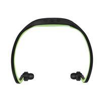 Qiilu Casque sport Sport sans fil Bluetooth 4.1 écouteurs casque stéréo casque avec micro fente pour carte TF vert
