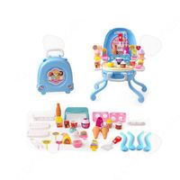 C® Enfants d'âge préscolaire Éducation Ustensiles de cuisine Couverts Boîte Vaisselle Souvenirs jouet -bleu