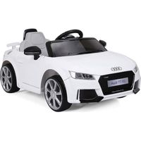 COSTWAY Audi TTRS Voiture Electrique 12V pour Enfants Max. 5 Km/h,2 Moteurs, 2Porte avec Télécommande 2.4G, MP3, Lumières LED Blanc