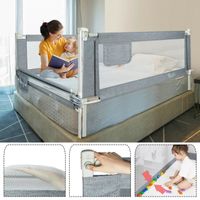 Hengmei - Barrière de lit -Barrière de lit sûre et réglable en hauteur - 150 cm - barriã¨res de lit Anti-Chute - Pour bébé et