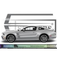 Ford Mustang Bandes BOSS 302 - GRIS ALU - Kit Complet - Tuning Sticker Autocollant Graphic Decals