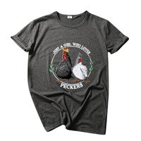 T-Shirt Imprimés De Grande Taille Pour Femmes Gris foncé