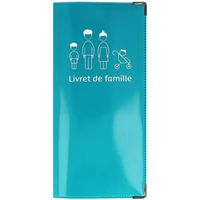 Protège livret de famille couleur motif bleu canard Color Pop- France– PVC vernis – 22 x 10,5 cm