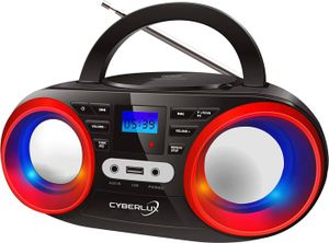 RADIO CD CASSETTE Lecteur CD portable | Lumières disco LED | Boombox