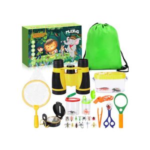 Pièces Ensemble Explorateur Extérieur Jouets, Kit Exploration, Jumelles Aventurier pour Enfants avec Pince à épiler - Jeux - Jouets