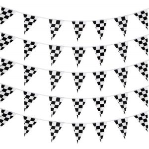 GUIRLANDE 10 m/ètres 20 DRAPEAUX /À DAMIER NOIR ET BLANC DRAPEAU POUR LA COURSE AUTOMOBILE