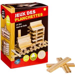 ASSEMBLAGE CONSTRUCTION Jeu de construction - Marque - 200 Planchettes en bois - Bois - Enfant - 3 ans - Beige - Mixte