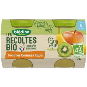 COMPOTE DESSERT FRUITÉ Blédina Les Récoltes Bio Pot Compote Pommes Banane