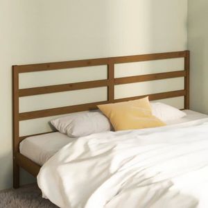 TÊTE DE LIT Tête de lit en bois massif de pin - Marron miel - 186x4x100 cm - ESTINK