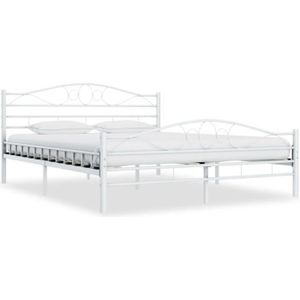design metal lit double 160 x 200 cadre de lit lattes bois neuf 1008