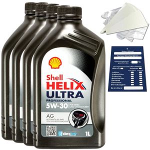 HUILE MOTEUR 4 Litre Original Shell Helix Ultra Prof. Ag 5W30 Huile 550040557 Acea C3 Kit