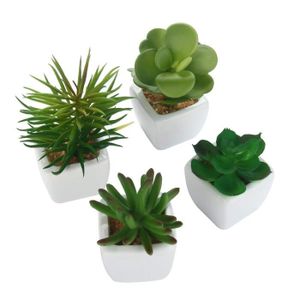 le bureau et la d/écoration ext/érieure Faux Faux Cactus Avec Pots Gris Id/éal pour la maison Maison /& White Ensemble de 6 plantes succulentes artificielles