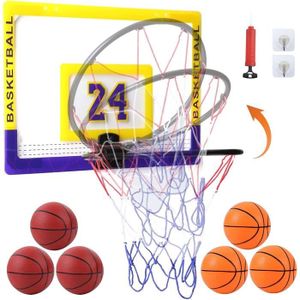PANIER DE BASKET-BALL PHILODOGS Mini Panier de Basket pour Enfants avec 6 Ballons de Basket, Panier de Basket Mural pour Porte et Mur, Jeux de Sport d64