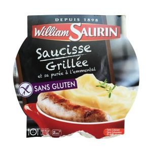 SAUCISSE WILLIAM SAURIN Saucisse grillée et sa purée à l'emmental - Sans gluten - 300 g