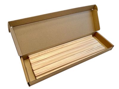 Lot de 200 bâtonnets de barbe à papa, 300 mm × 4 mm, rectangulaires en bois, pour travaux manuels et projets artistiques