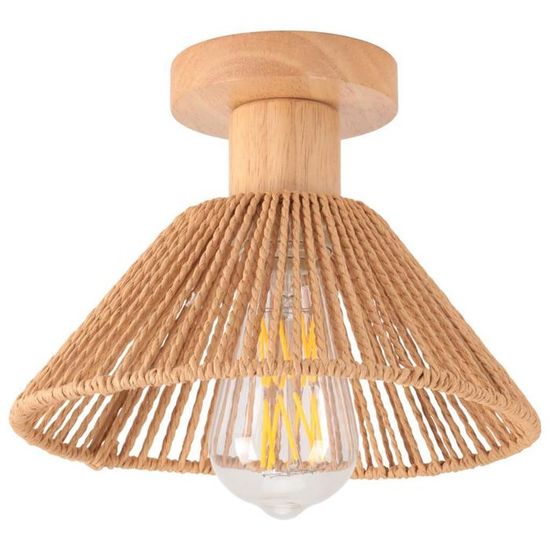 Abat-jour Cylindrique Rétro En Lin - 20x14 Cm, Douille E27, Pour Lampe De Table, Salon Ou Chambre - 9