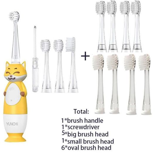 Brosse à Dents électrique Sonique Pour Enfant - Forme Chat, 360°, Rechargeable USB