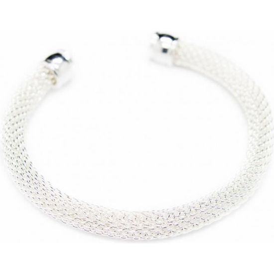 Lot De Bracelets Argentés Femme - Style Jonc Multi-rang - Alliage - Neuf Sans Emballage