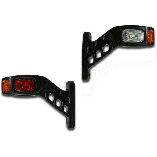 Lot De 2 Feux De Gabarit LED Orange 12-24V - 65x65mm Pour Camion, Remorque Ou Caravane