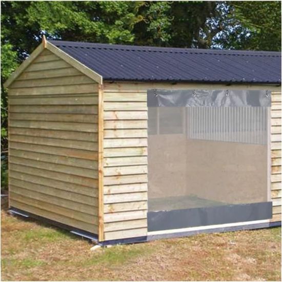 Rideau De Terrasse Transparent PVC 4x2m - Protection Pluie/Vent Pour Pergola, Balcon, Garage