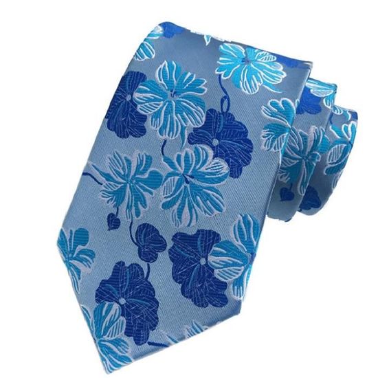 CRAVATE Homme - Cravate business jacquard fleurie style 3 - bleu YT™