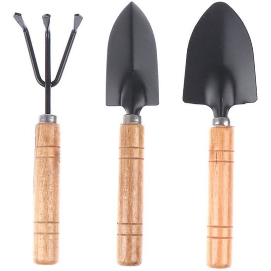 3 pièces ensemble d'outils de jardinage pelle petit râteau de