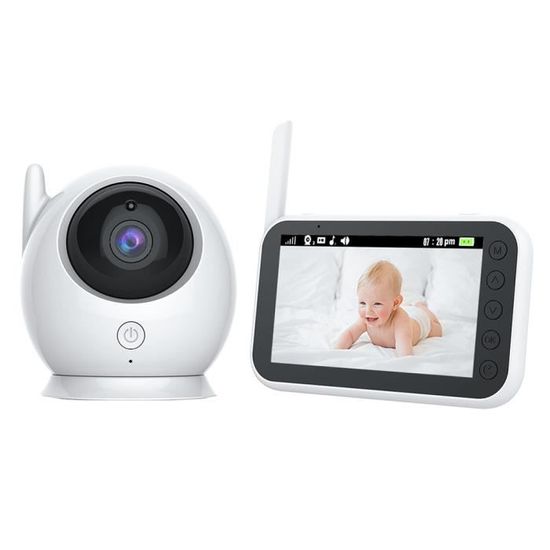 Babyphone Bébé Moniteur 4.3 Inches LCD Couleur Babyphone Caméra Vidéo Bébé Surveillance 2.4 GHz Bidirectionnelle Vision Nocturne