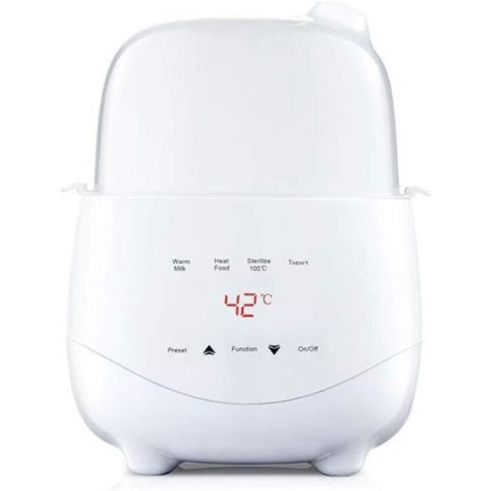 3-en-1 Multifonction Chauffe Nourriture Avec Tasse À Mesurer Pour Presse-agrumes Pour Lait Maternel Chauffe-biberon Électrique Stérilisateur Biberons Avec Affichage À Écran LED 