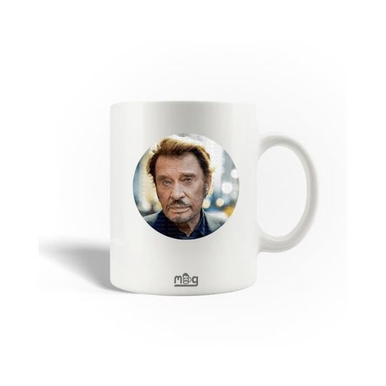 Mug Johnny Hallyday - Tasse Collector Hommage Au Chanteur - Couleur Blanche - Neuf Sous Emballage - Idée Cadeau Fan