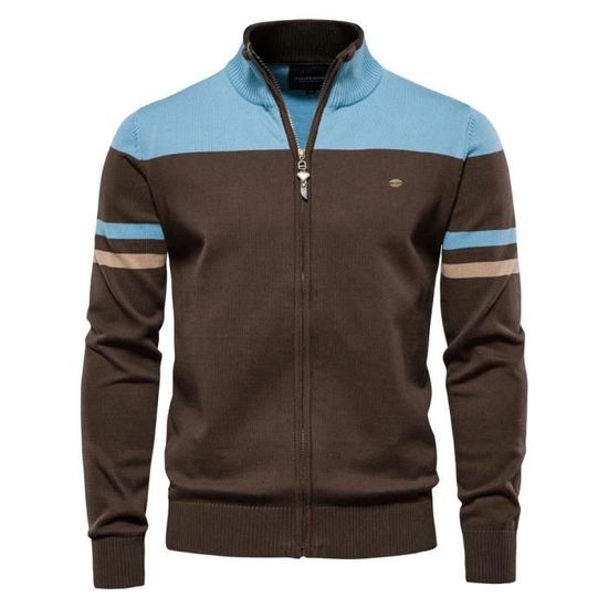 Pull Polaire Sportif Homme à Col Montant Et Fermeture éclair - Coupe Décontractée, Poches - Pour Automne/hiver