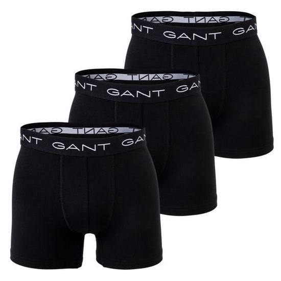Caleçons GANT Homme - Lot De 3 Boxers Classiques Noir/Blanc/Gris - Confort Quotidien - 8