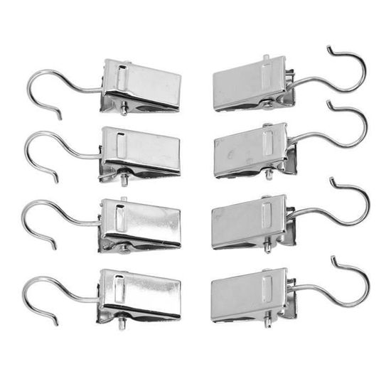 Clips Auto-adhésifs Pour Rideau De Douche - Lot De 4, En ABS Blanc, Fixation Sans Perçage