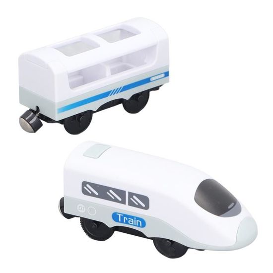 Train électrique à Piles Pour Enfants – Connexion Magnétique, Compatible Avec Les Rails En Bois Thomas, Brio, Chuggington – Dès 3 Ans, Rouge - 7