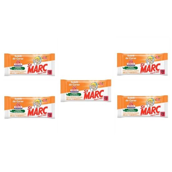 Lot De 4 Sachets De Lingettes Nettoyantes Compostables Soleil De Corse St Marc - 80 Lingettes Par Sachet - Désinfecte 99,9% Des Bactéries - 12
