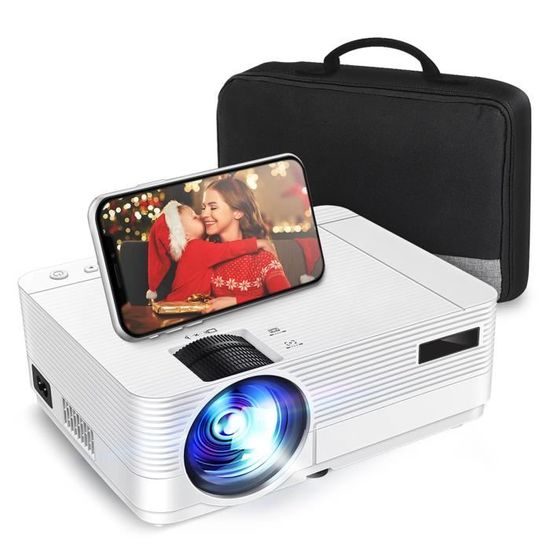Leisure 470C Mini Vidéoprojecteur 4500 Lux Native 1280x720P supporte 1080P Home Cinéma avec Sac Portable