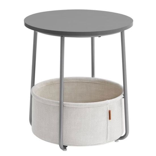 Table de Chevet, Table d'Appoint avec 2 Tiroirs et Etagère, Bout de