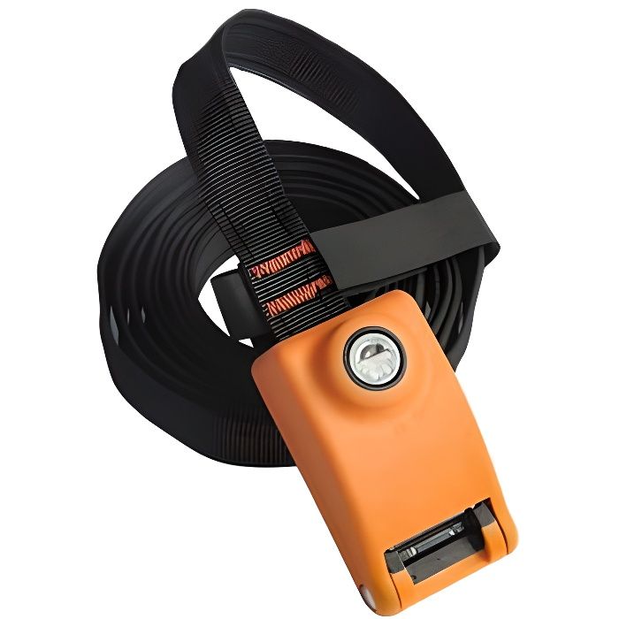 Sangle Antivol Renforcée Avec Câble Acier Et Serrure – 3 M X 2,5 Cm – Résiste à 300 Kg – Fixation Rapide Pour Vélo, Moto, Équipement
