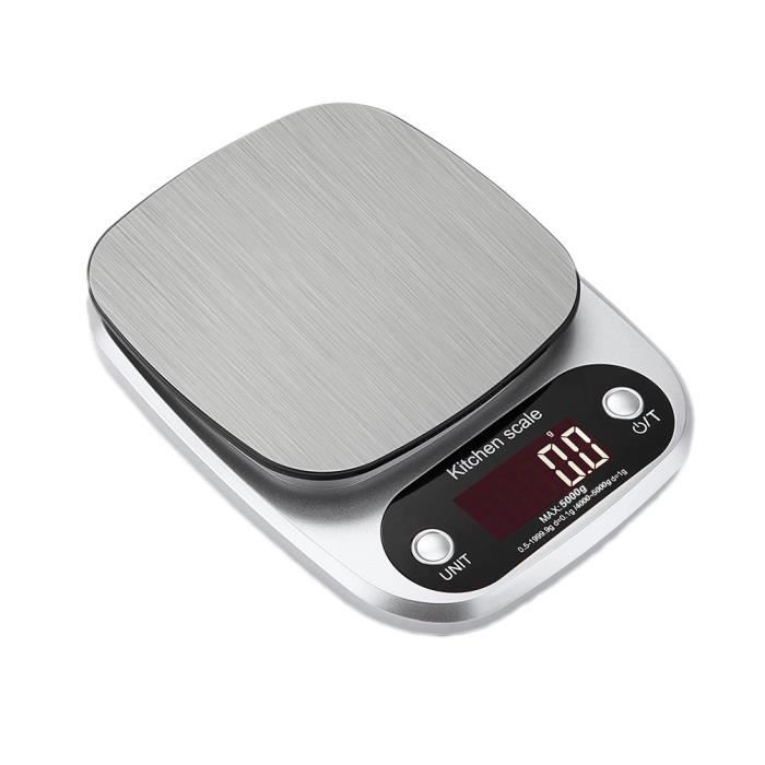 Balance de cuisine - électronique avec Ecran LCD Balance de Cuisson Précision - 5KG / 0.1G - aucune batterie incluse