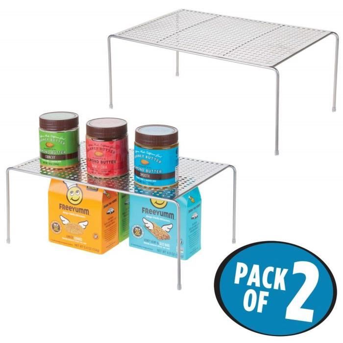 set de 2 étagère cuisine – rangement cuisine autoportant en métal – range vaisselle de cuisine pour tasses, assiettes, aliments, et