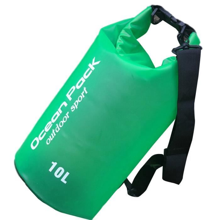 Sac étanche 10L PVC sac étanche extérieur vert-034