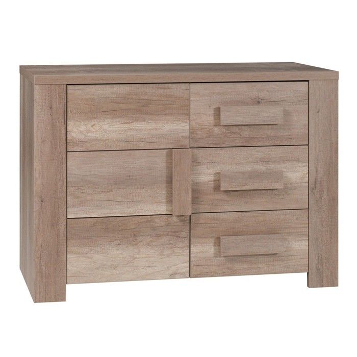 Buffet, bahut, enfilade petit modèle FERRARA 1 porte, 3 tiroirs. Meuble design et tendance pour votre salon ou salle à manger