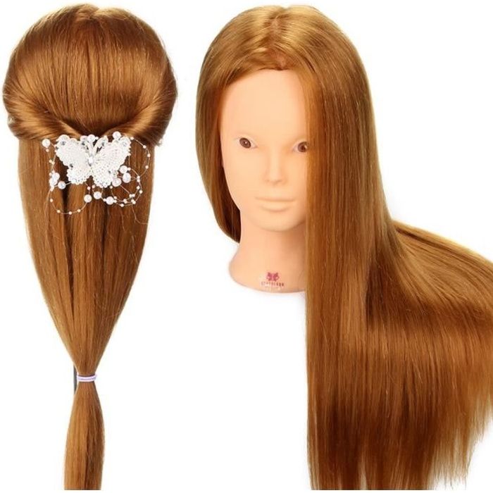 Têtes d'exercice pour coiffure Tête À Coiffer Professionnelle Neverland Têtes d'exercice 80% Vrais Cheveux coiffure Arti 520545
