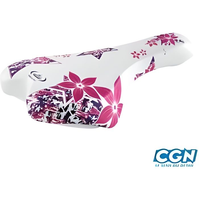Selle enfant junior 20/24 pouces monte grappa 998 ok go blanc/rose avec chariot de selle